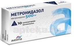 МЕТРОНИДАЗОЛ 0,5 суппозитории вагинальные N10