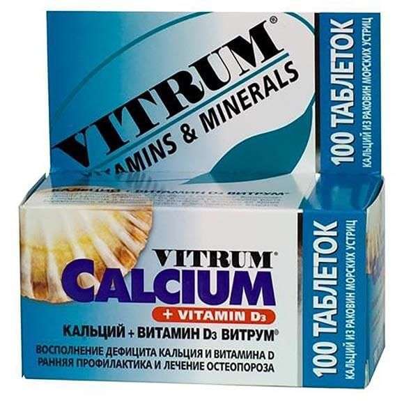 КАЛЬЦИЙ + ВИТАМИН Д3 ВИТРУМ таблетки N100