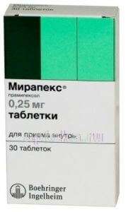 МИРАПЕКС 0,00025 таблетки N30