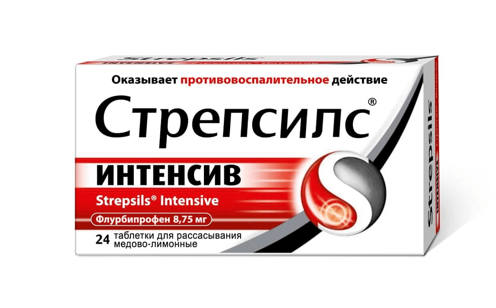 СТРЕПСИЛС ИНТЕНСИВ таблетки со вкусом меда и лимона  N24