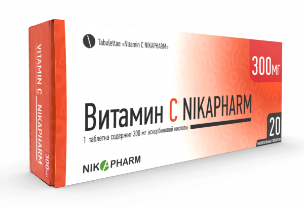 ВИТАМИН С NIKAPHARM таблетки жевательные 300мг N10