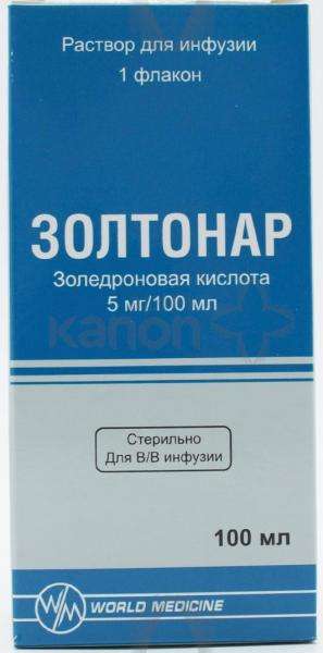 ЗОЛТОНАР раствор для инфузий 100мл 5мг/100мл
