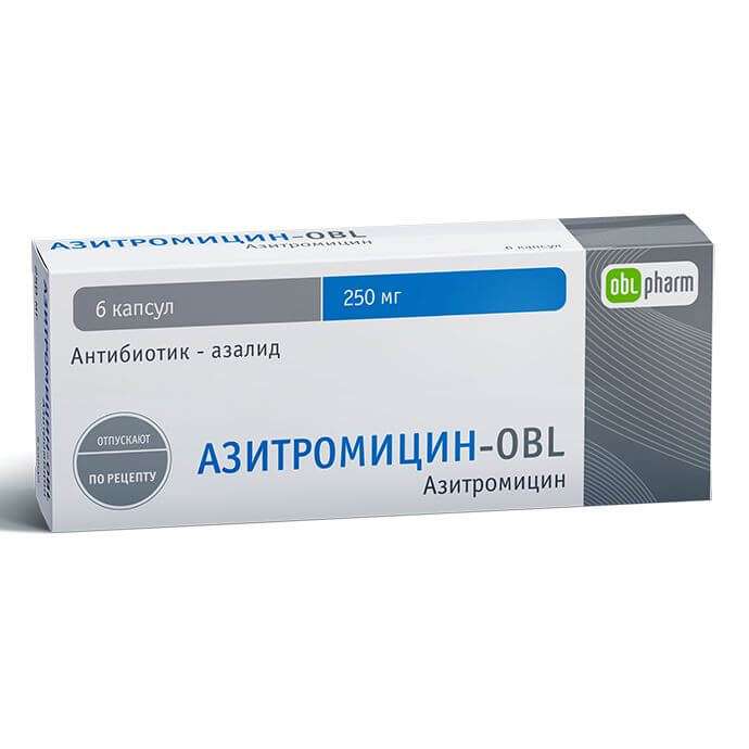 АЗИТРОМИЦИН OBL капсулы 250мг N6
