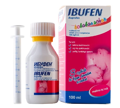 IBUFEN suspenziya dlya priema vnutr so vkusom malini 100ml 100mg/5ml