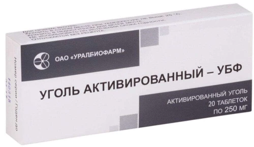 УГОЛЬ АКТИВИРОВАННЫЙ УБФ 0,25 таблетки N20